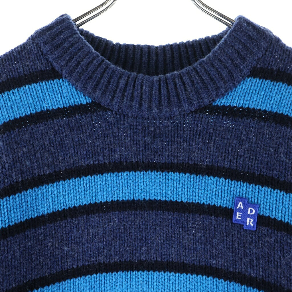 ADER ERROR(アーダーエラー) ボーダー ニットセーター ブルー BM42FYKT0107BL