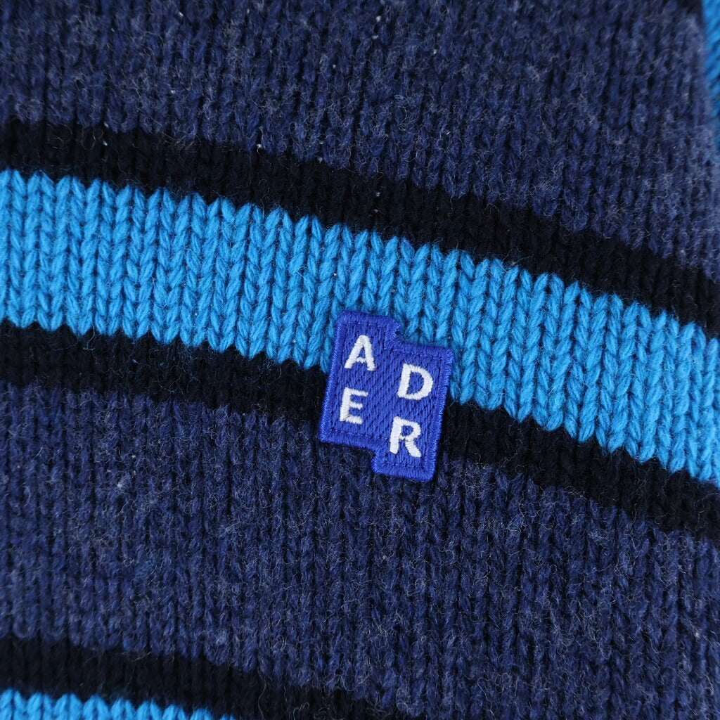 ADER ERROR(アーダーエラー) ボーダー ニットセーター ブルー BM42FYKT0107BL