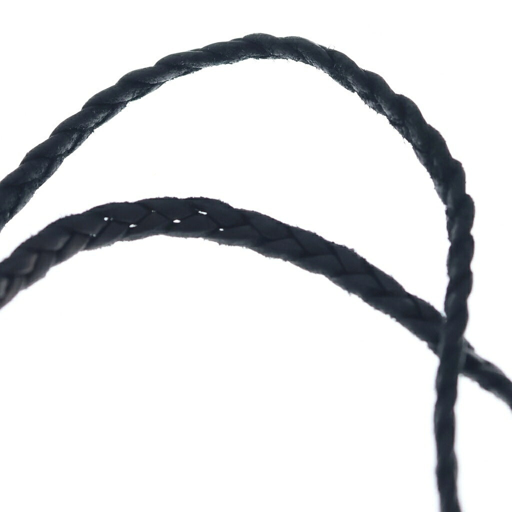 CHROME HEARTS(クロムハーツ) LEATHER BRAID SCROLL ネックレス レザーブレイドネックレス ブラック/シルバー BCA377