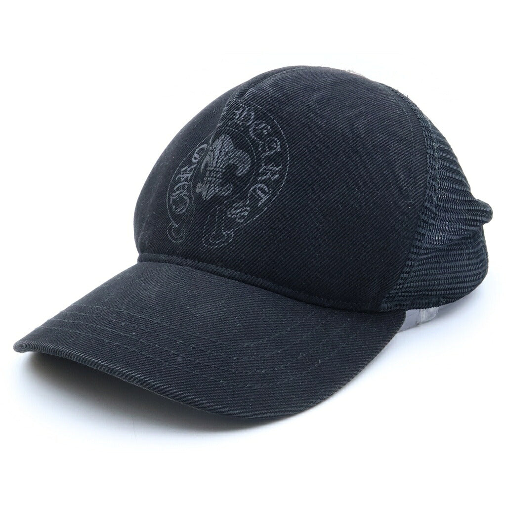 CHROME HEARTS(クロムハーツ) BS FLARE SCROLL LABEL BSフレア スクロールラベル 刺繍 メッシュ キャップ 帽子 ブラック