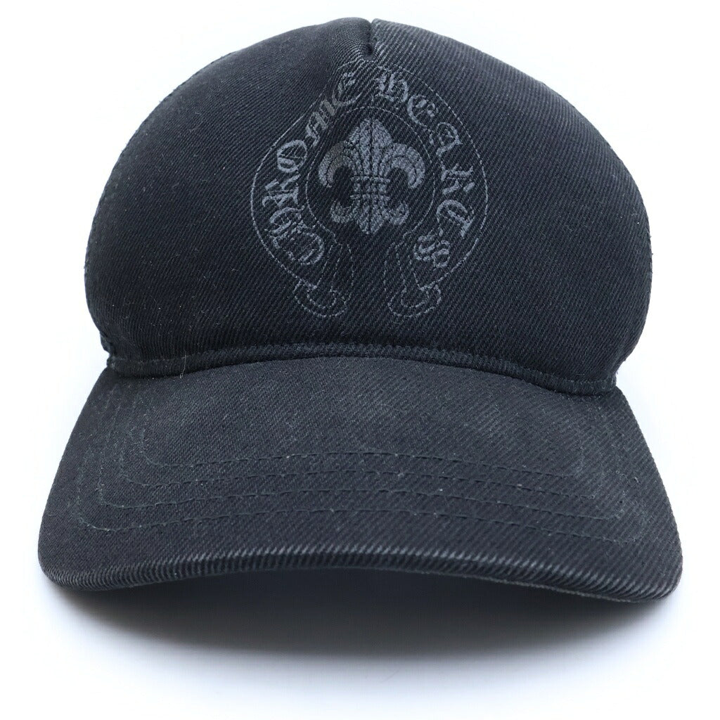 CHROME HEARTS(クロムハーツ) BS FLARE SCROLL LABEL BSフレア スクロールラベル 刺繍 メッシュ キャップ 帽子 ブラック