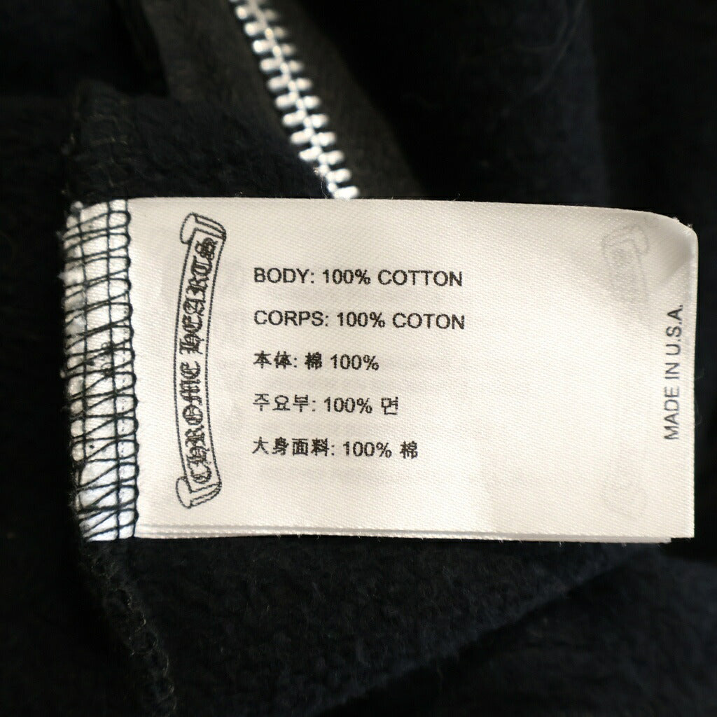 CHROME HEARTS(クロムハーツ) SWTSHRT HD ZIP 袖フローラルバックホースシュープリントパーカー ブラック/ピンク/シルバー