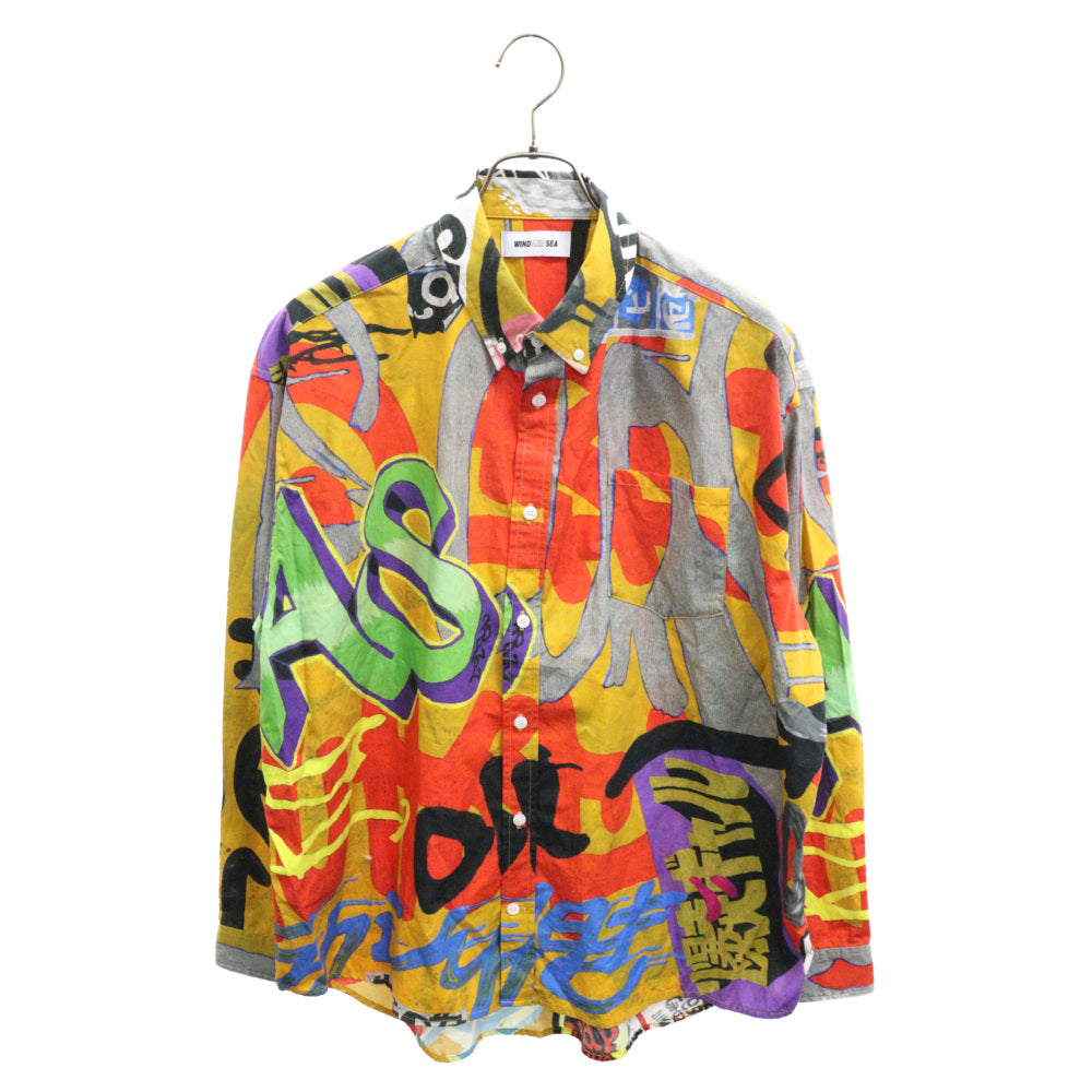 WIND AND SEA(ウィンダンシー) ×LEE KANKYO WDS SHIRT 李漢強 総柄シャツ 長袖シャツ マルチカラー
