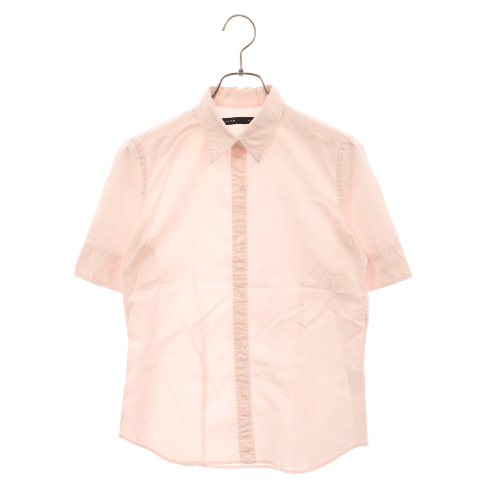 RALPH LAUREN(ラルフローレン) レギュラーカラー コットン 半袖シャツ ピンク
