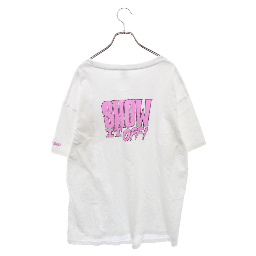 Deadly Doll(デッドリードール) Show It Off Tee プリント半袖Tシャツ ホワイト