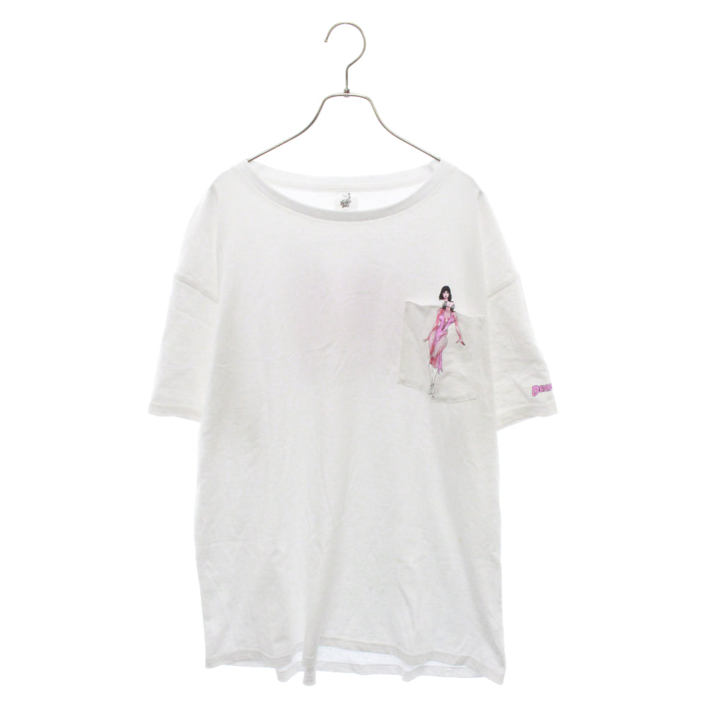Deadly Doll(デッドリードール) Show It Off Tee プリント半袖Tシャツ ホワイト