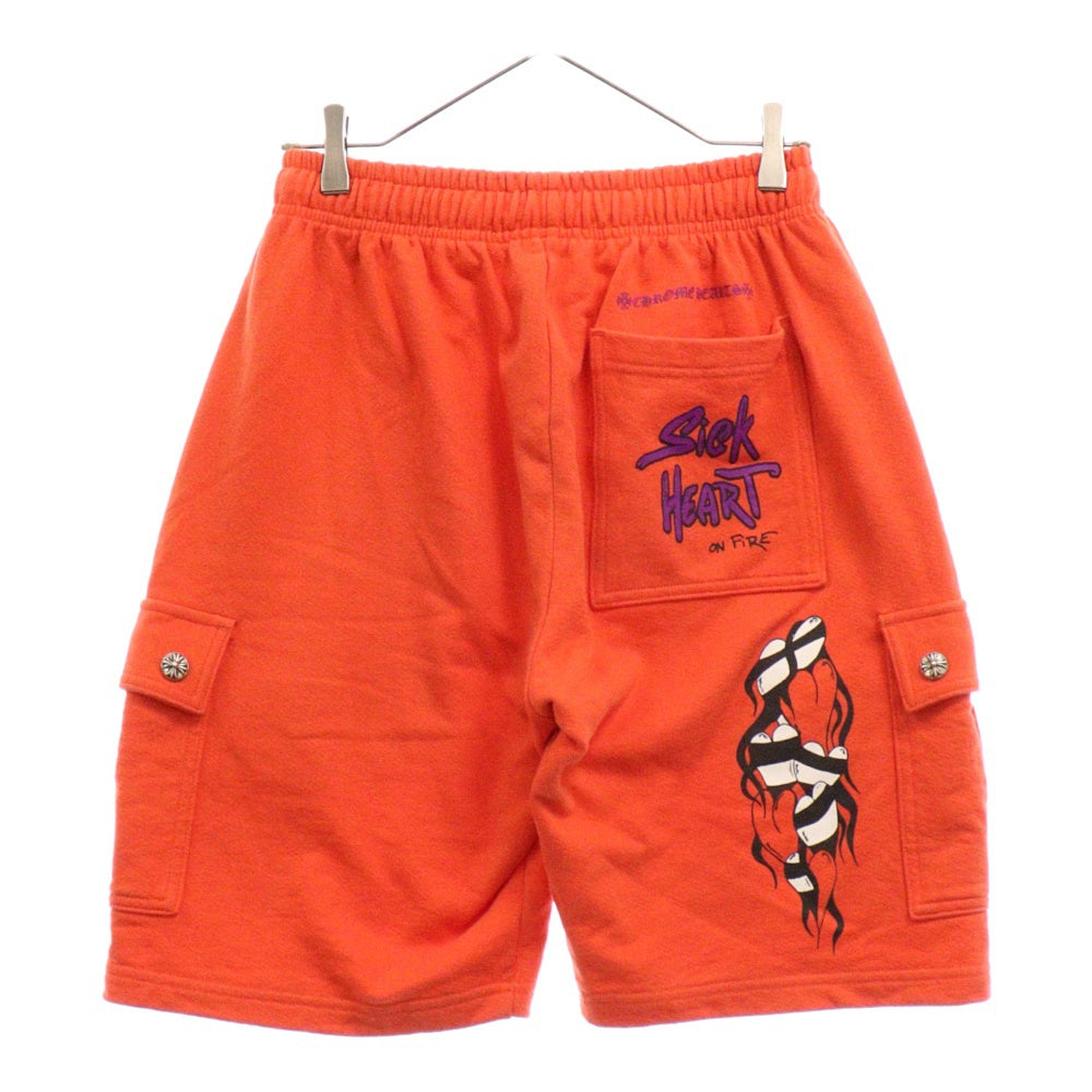 CHROME HEARTS(クロムハーツ) ×MATTY BOY SHORTS マッティボーイ ロゴプリント スウェットショーツ カーゴハーフパンツ レッド