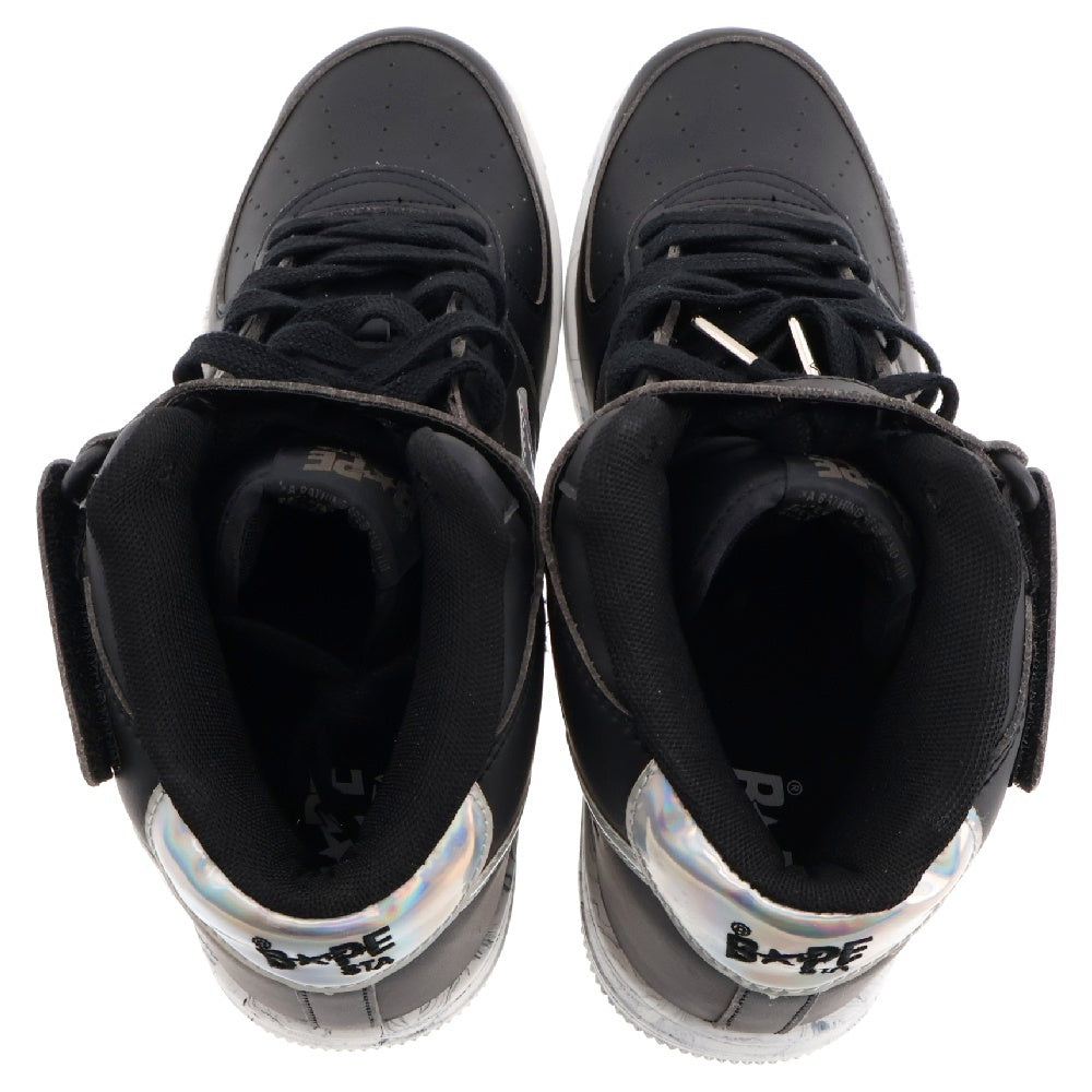 A BATHING APE(アベイシングエイプ) MARBLE BAPE STA MID M2 マーブル ベイプスター ミッドカットスニーカー 1770954461 ブラック US12/30cm