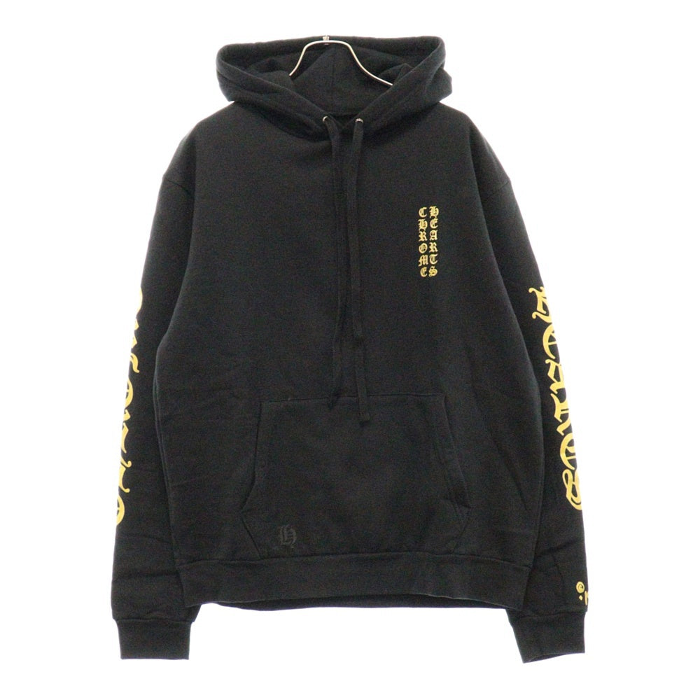 CHROME HEARTS(クロムハーツ) SWTSHRT PLVR オンライン限定 ヴァーティカルロゴ ゴールドグリッターフーディ プルオーバーパーカー スウェットパーカー
