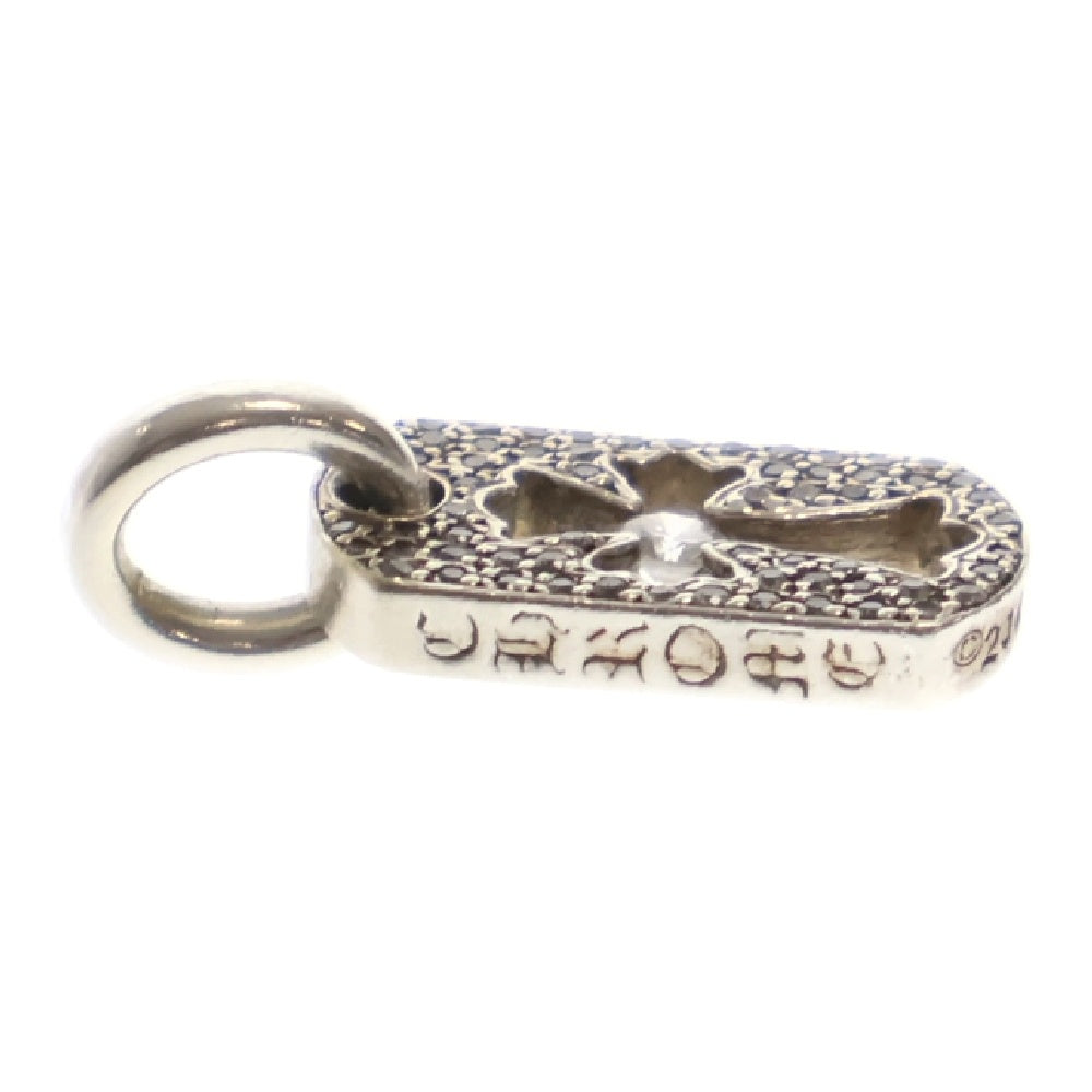 CHROME HEARTS(クロムハーツ) DT TNY CO CRS P/DIA タイニーカットアウトクロスドッグタグ PAVEアフターダイヤ チャーム ペンダントトップ シルバー