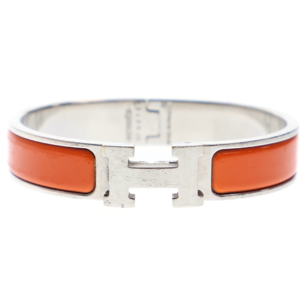HERMES(エルメス) クリックH バングル シルバーブレスレット シルバー/オレンジ