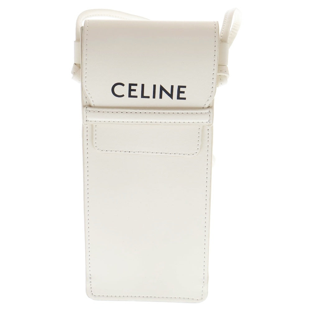 CELINE(セリーヌ) ロゴプリントレザーサングラスケース ホワイト