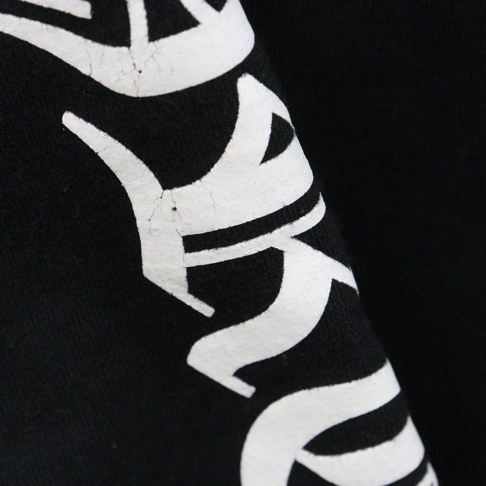 CHROME HEARTS(クロムハーツ) SWTSHRT PLVR 袖英字プリントプルオーバーパーカー ブラック