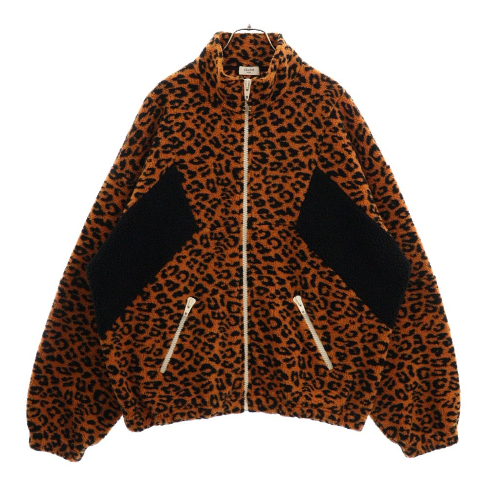 CELINE(セリーヌ) 21SS レオパード 総柄 フリースジップアップジャケット 2Y284698M オレンジ