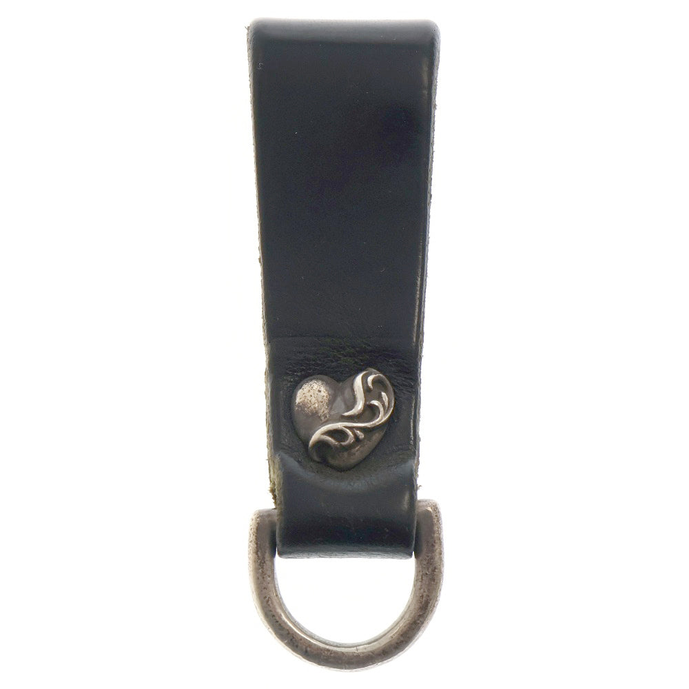 CHROME HEARTS(クロムハーツ) BELT LOOP D RING Dカン ハートボールボタンレザーベルトループ シルバー/ブラック