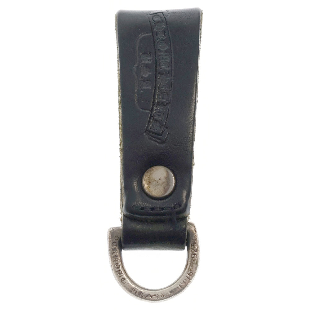 CHROME HEARTS(クロムハーツ) BELT LOOP D RING Dカン ハートボールボタンレザーベルトループ シルバー/ブラック