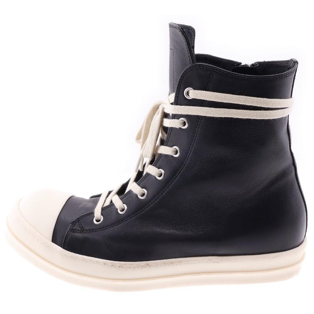 Rick Owens(リックオウエンス) 25SS SNEAKERS RU01E5890LCO スニーカーズ カーフレザー ハイカットスニーカー シューズ ブラック/ホワイト