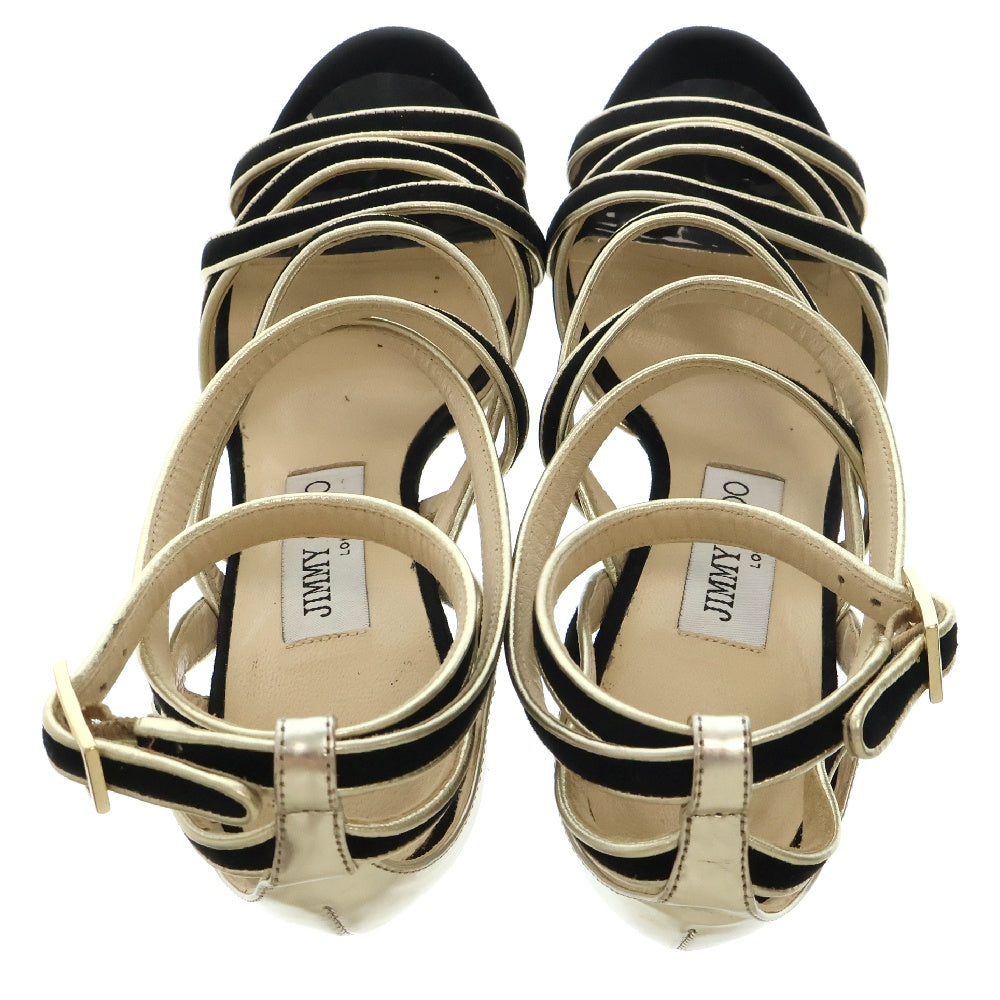 JIMMY CHOO(ジミーチュウ) ハイヒール サンダル ブラック/ゴールド レディース