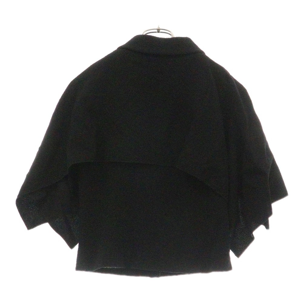 CHANEL(シャネル) ラインストーンボタン ウール ケープジャケット ブラック レディース P42722V18196