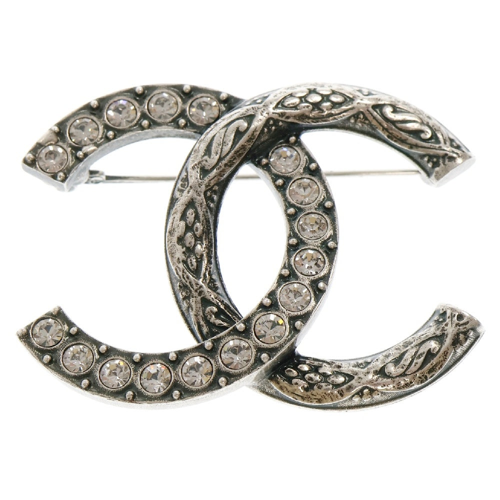 CHANEL(シャネル) I24 A ココマーク ラインストーン メタルアンティークブローチ シルバー