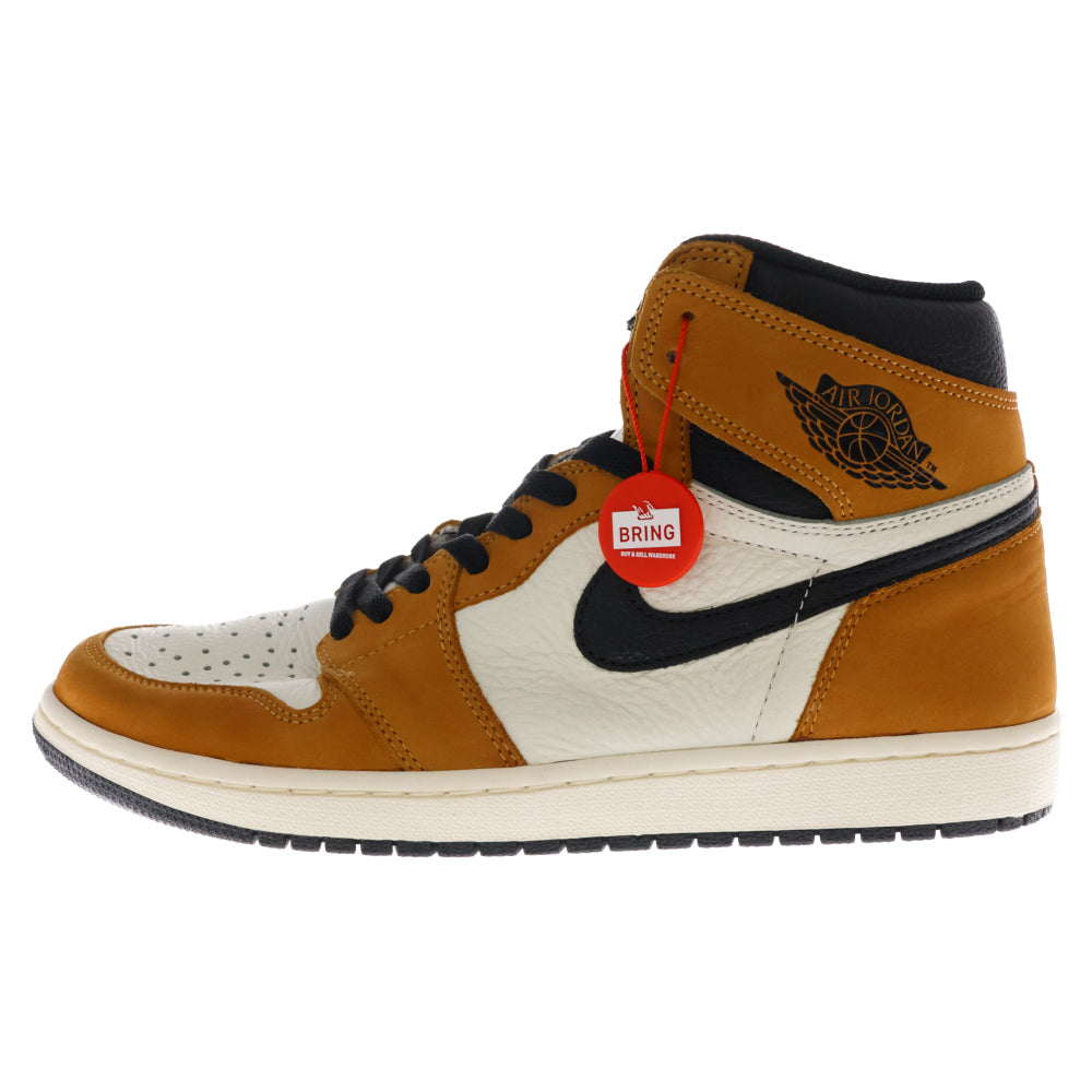 NIKE(ナイキ) AIR JORDAN 1 RETRO ROOKIE OF THE YEAR 555088‐700 エアジョーダン ルーキーオブザイヤー ハイカットスニーカー ホワイト/キャメル US10.5/28.5cm