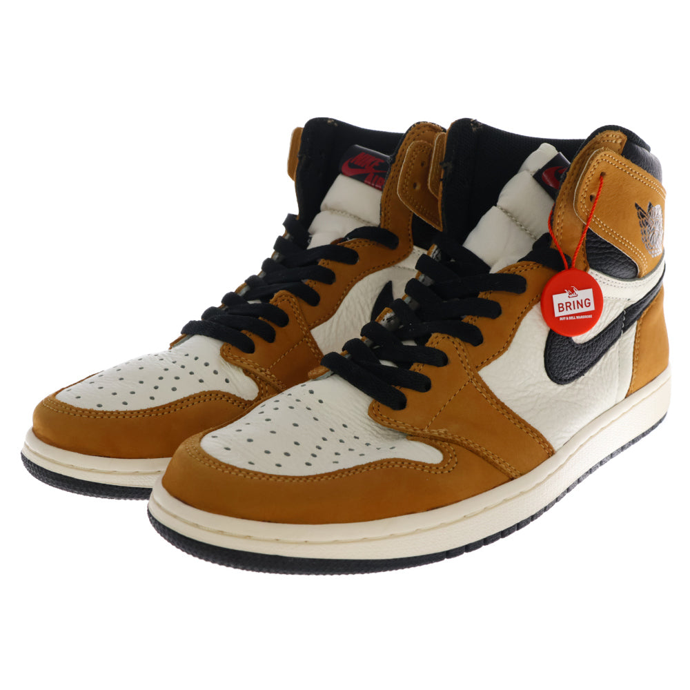NIKE(ナイキ) AIR JORDAN 1 RETRO ROOKIE OF THE YEAR 555088‐700 エアジョーダン ルーキーオブザイヤー ハイカットスニーカー ホワイト/キャメル US10.5/28.5cm