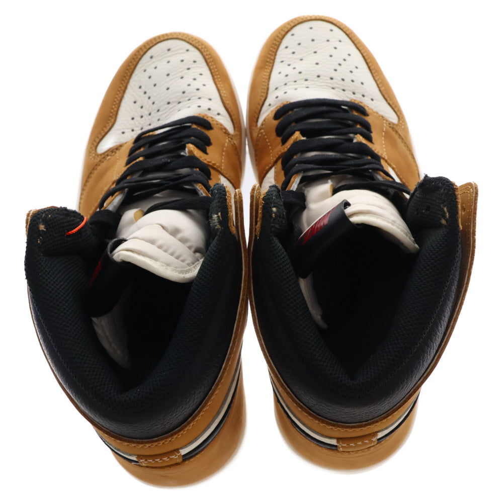 NIKE(ナイキ) AIR JORDAN 1 RETRO ROOKIE OF THE YEAR 555088‐700 エアジョーダン ルーキーオブザイヤー ハイカットスニーカー ホワイト/キャメル US10.5/28.5cm