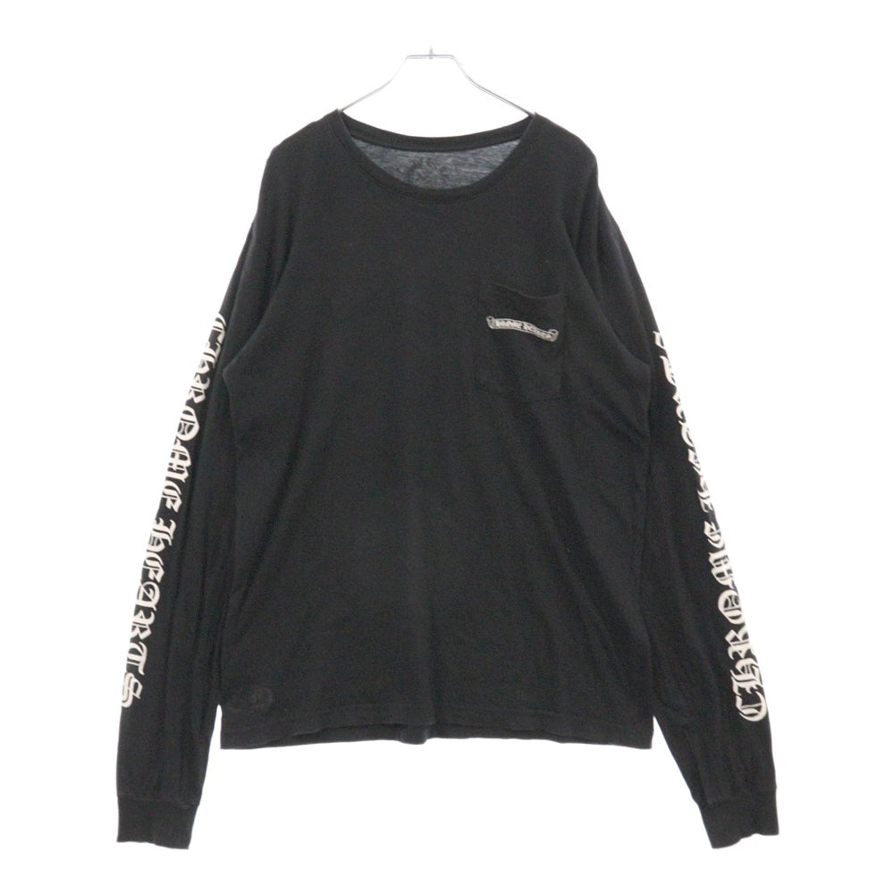 CHROME HEARTS(クロムハーツ) CH SCROLL LABEL FUCKYOU L/S TEE スクロールラベル ファックユー アームプリント長袖Tシャツ ブラック