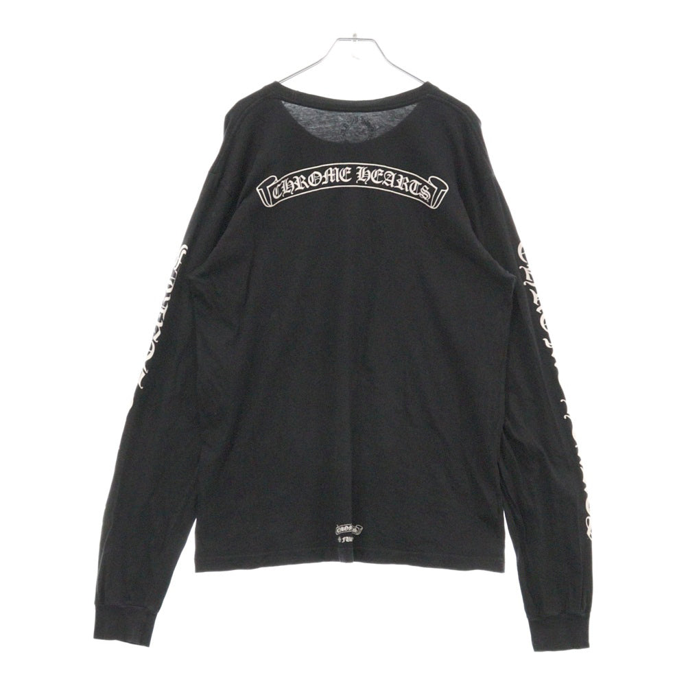 CHROME HEARTS(クロムハーツ) CH SCROLL LABEL FUCKYOU L/S TEE スクロールラベル ファックユー アームプリント長袖Tシャツ ブラック