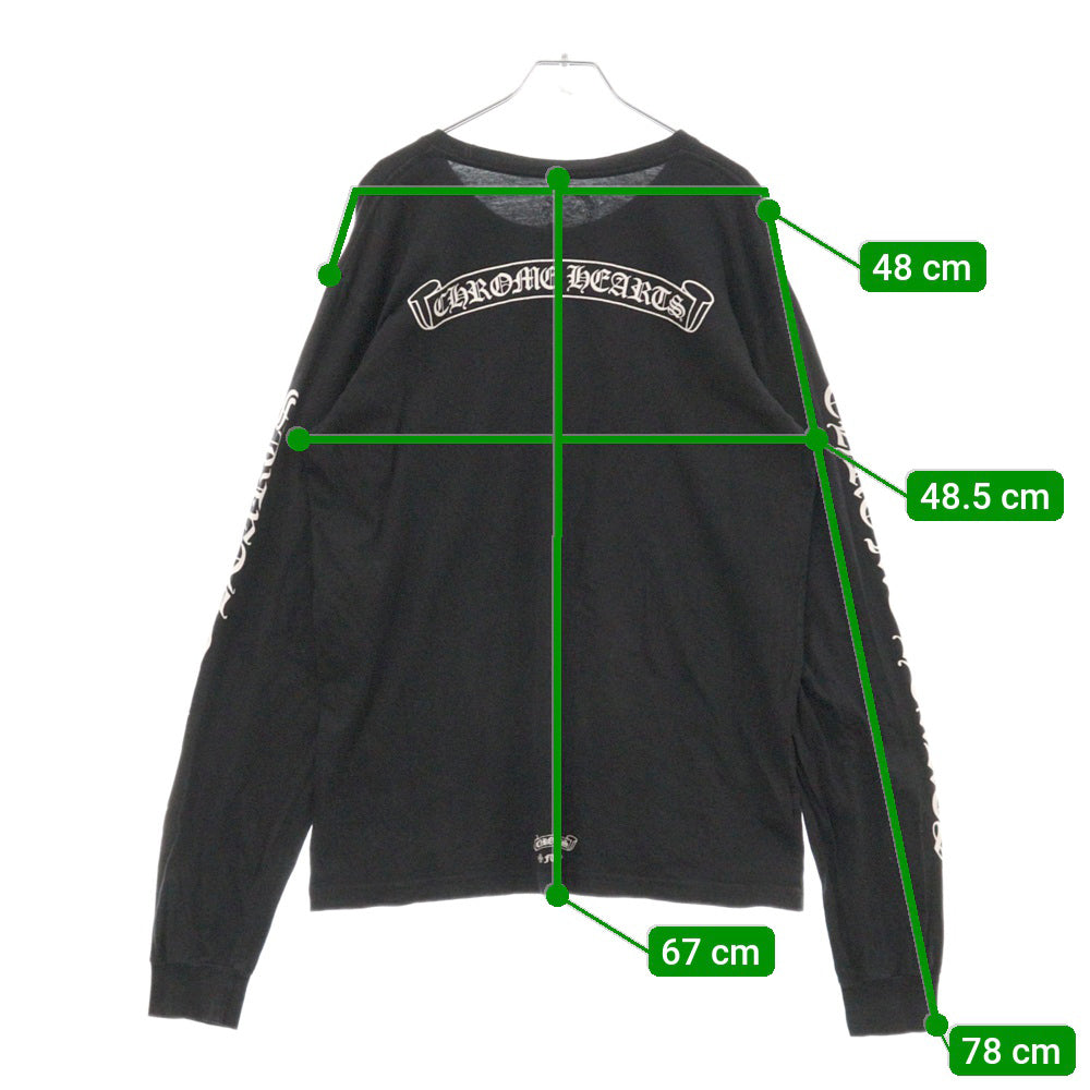 CHROME HEARTS(クロムハーツ) CH SCROLL LABEL FUCKYOU L/S TEE スクロールラベル ファックユー アームプリント長袖Tシャツ ブラック