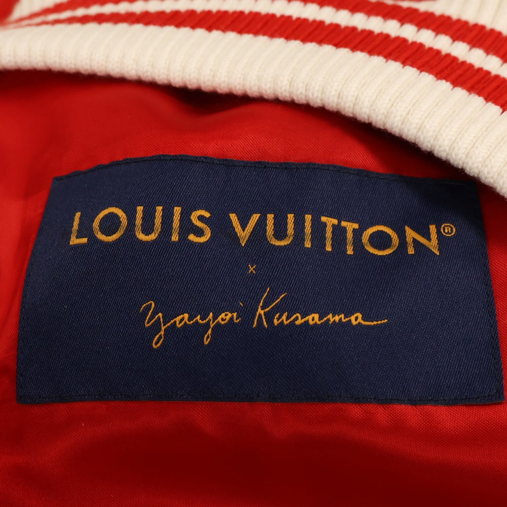 LOUIS VUITTON(ルイヴィトン) 23SS ×草間彌生 ウール レザー切替 スタジャン ジャケット ブルゾン レッド RM231H MJY HOL31E