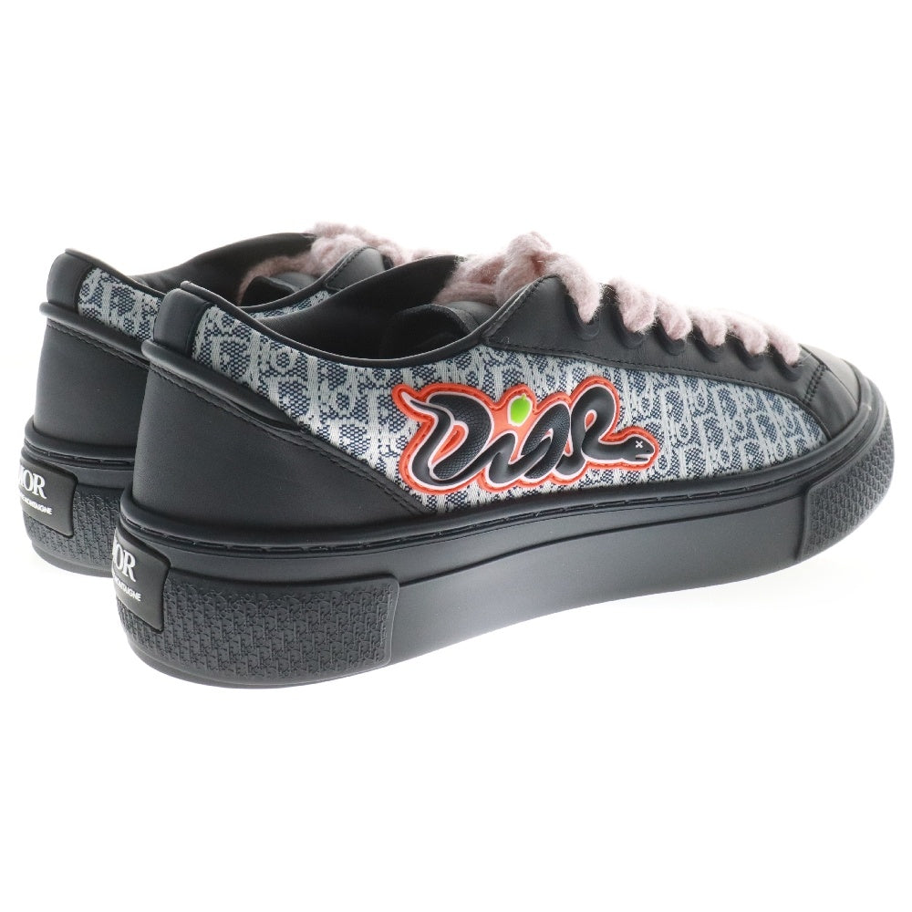 DIOR(ディオール) 25AW ×KAWS カウズ 限定エディション B33 スピン カーフスキン オブリークキャンバスローカットスニーカー 3SN303ZEY H514 ネイビー