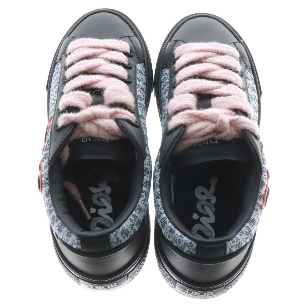 DIOR(ディオール) 25AW ×KAWS カウズ 限定エディション B33 スピン カーフスキン オブリークキャンバスローカットスニーカー 3SN303ZEY H514 ネイビー