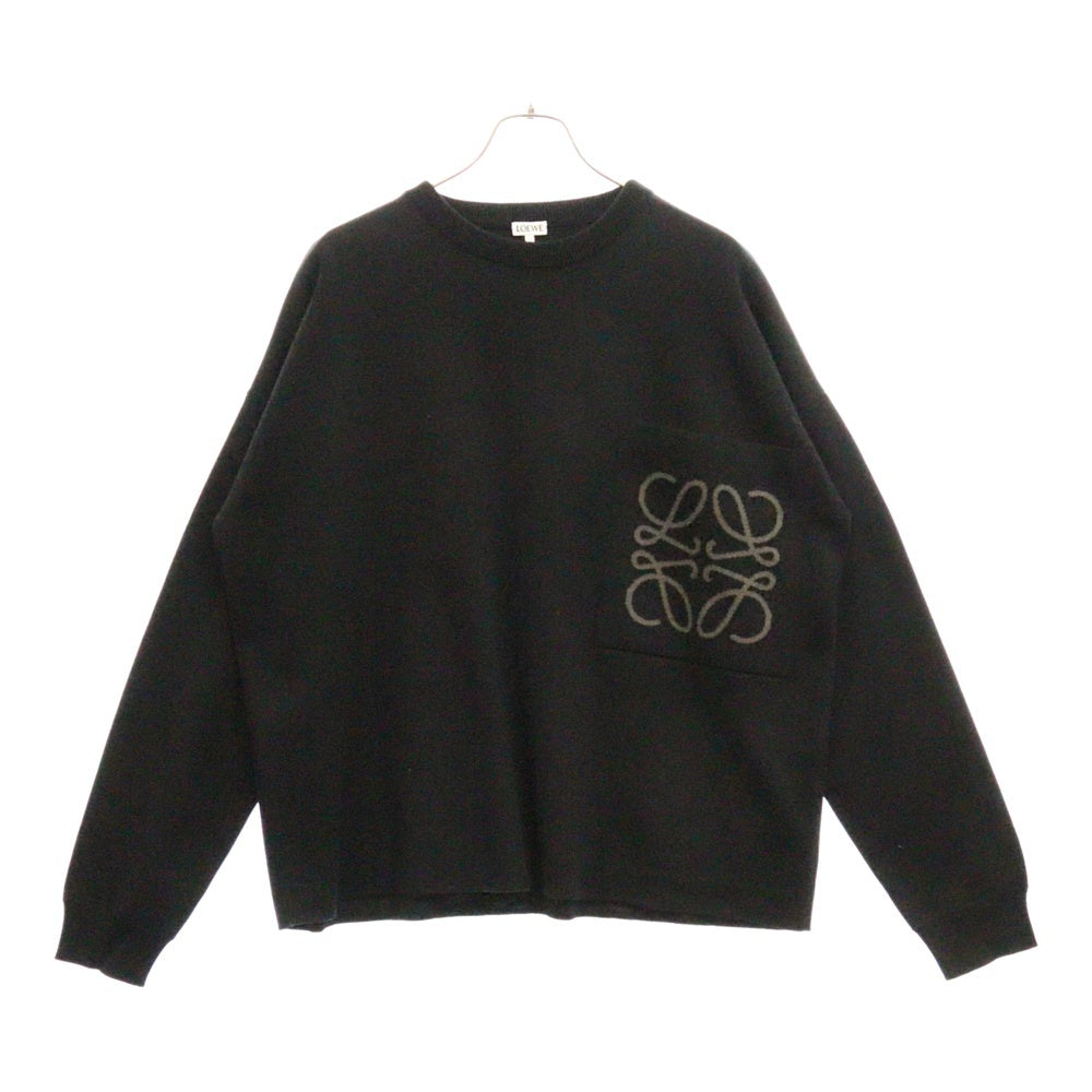 LOEWE(ロエベ) ANAGRAM POCKET SWEATER H526Y14KDK アナグラム クルーネック ニット セーター ブラック