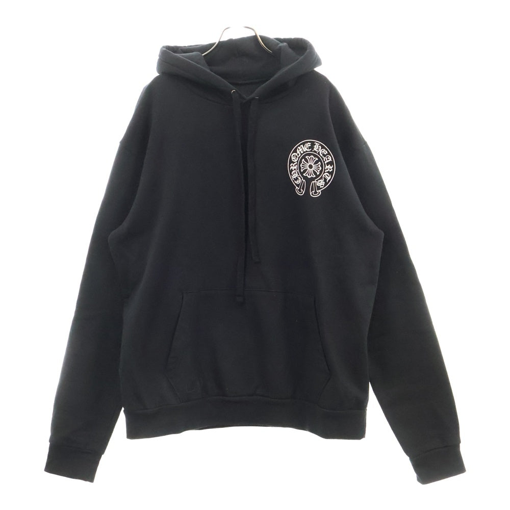 CHROME HEARTS(クロムハーツ) SWTSHRT PLVR 東京限定ホースシューバックプリント プルオーバーパーカー ブラック/ホワイト