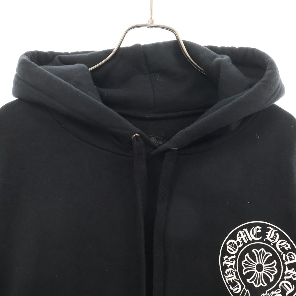 CHROME HEARTS(クロムハーツ) SWTSHRT PLVR 東京限定ホースシューバックプリント プルオーバーパーカー ブラック/ホワイト