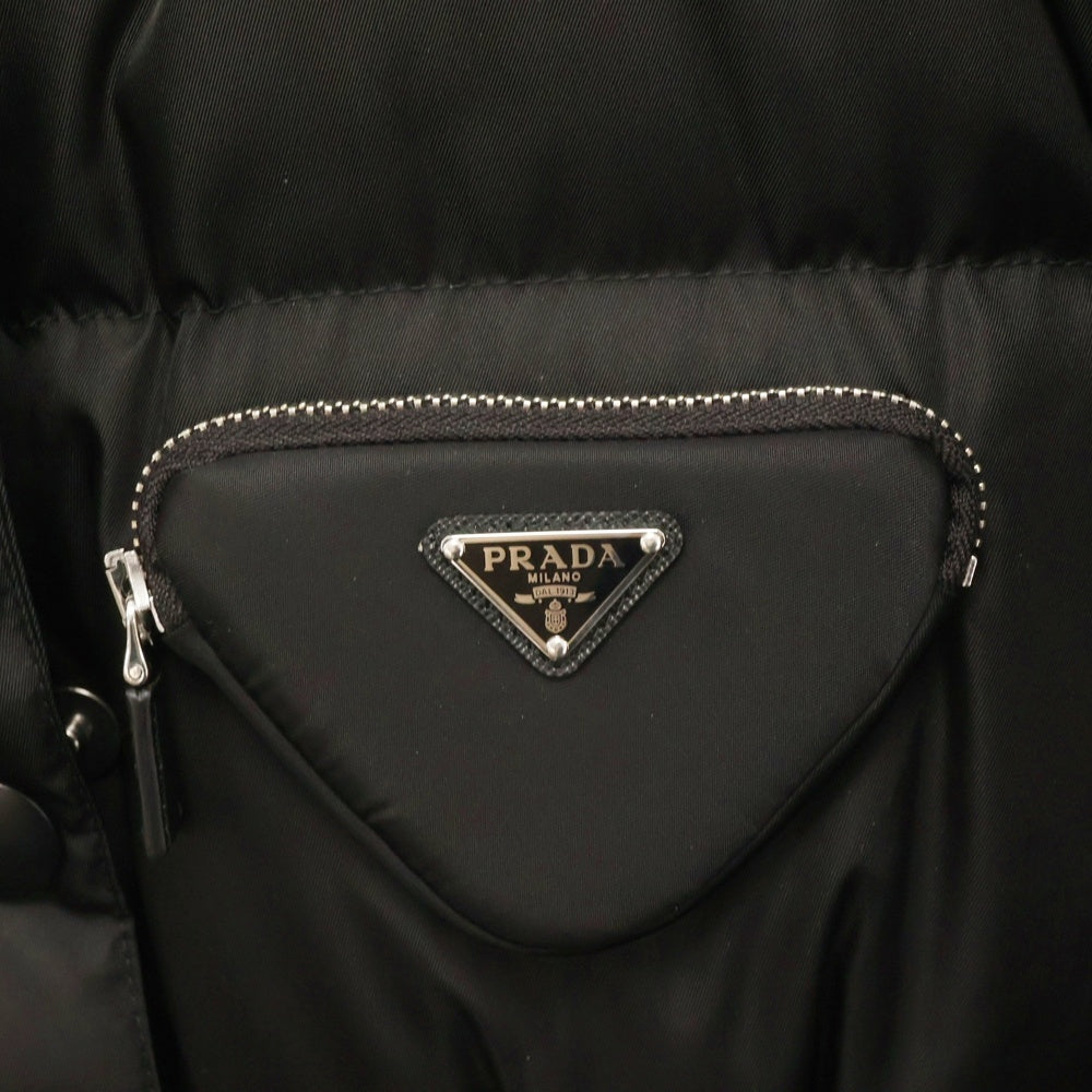 PRADA(プラダ) Re-Nylon リナイロン フード付きトライアングルロゴダウンジャケット 29Y966 S212 1WQ8 ブラック レディース