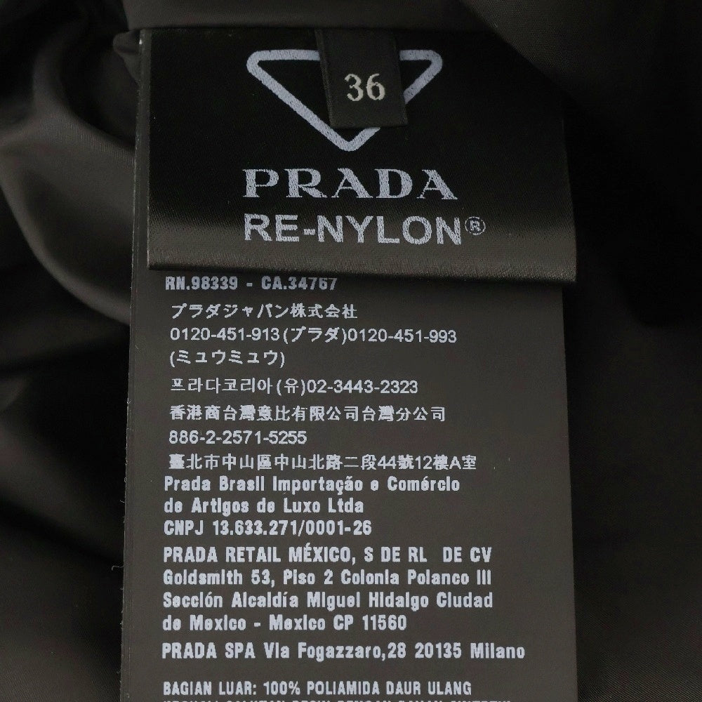 PRADA(プラダ) Re-Nylon リナイロン フード付きトライアングルロゴダウンジャケット 29Y966 S212 1WQ8 ブラック レディース