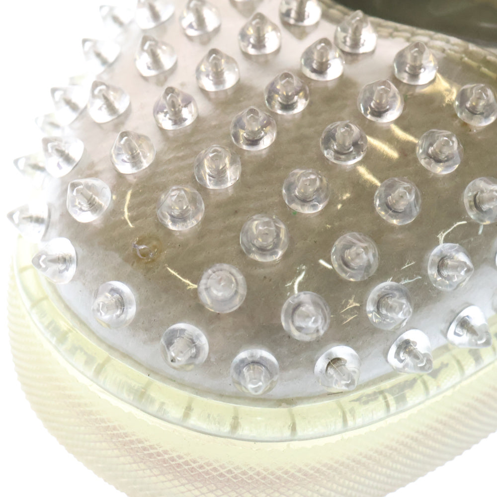 CHRISTIAN LOUBOUTIN(クリスチャンルブタン) LOUIS SPIKES FLAT スパイクスタッズ ハイカットスニーカー クリア/グレー