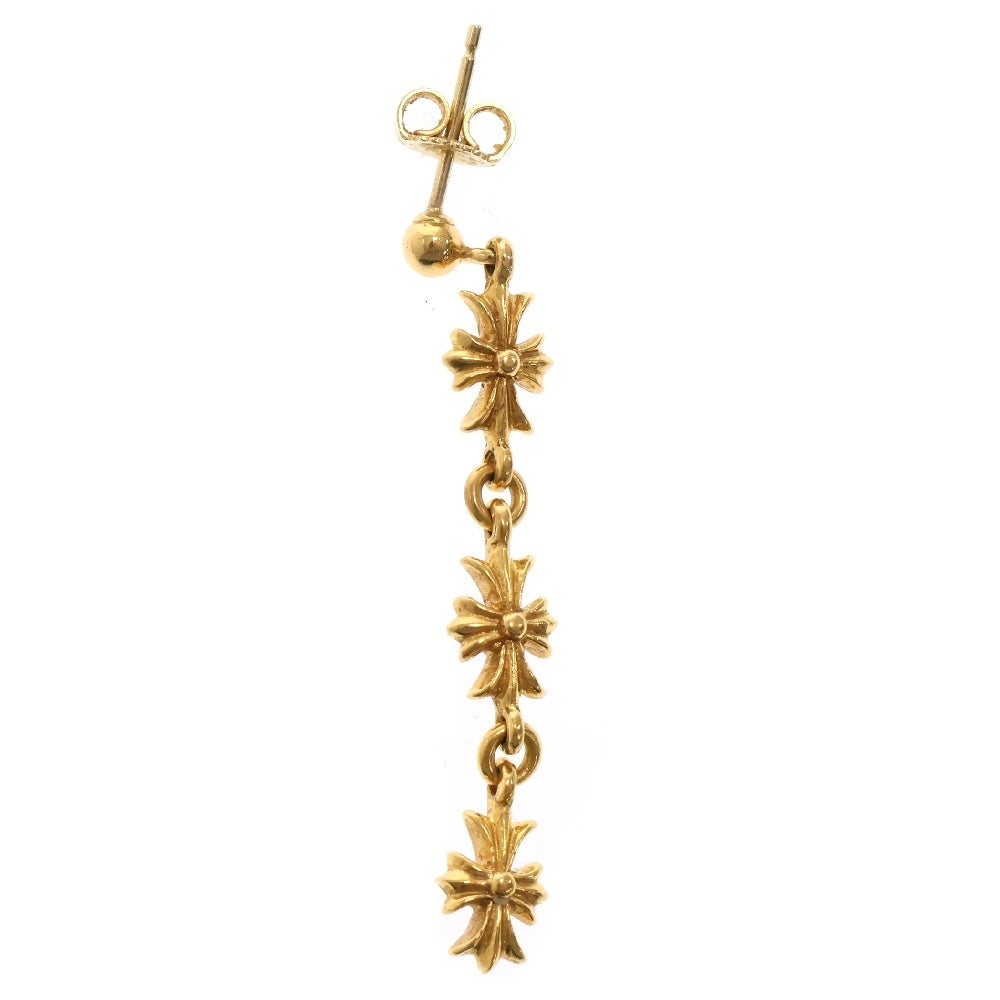 CHROME HEARTS(クロムハーツ) 22K TNY E CH PLS 3 タイニーE CHプラス 3ドロップピアス ゴールド