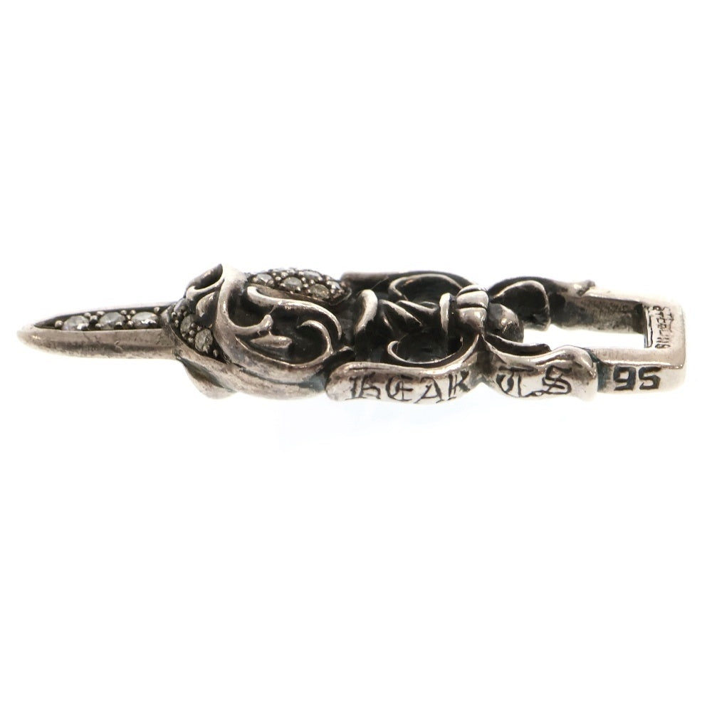 CHROME HEARTS(クロムハーツ) DAGGER HEART P DMND ダガーハート PAVEアフターダイヤ ペンダントトップ シルバー