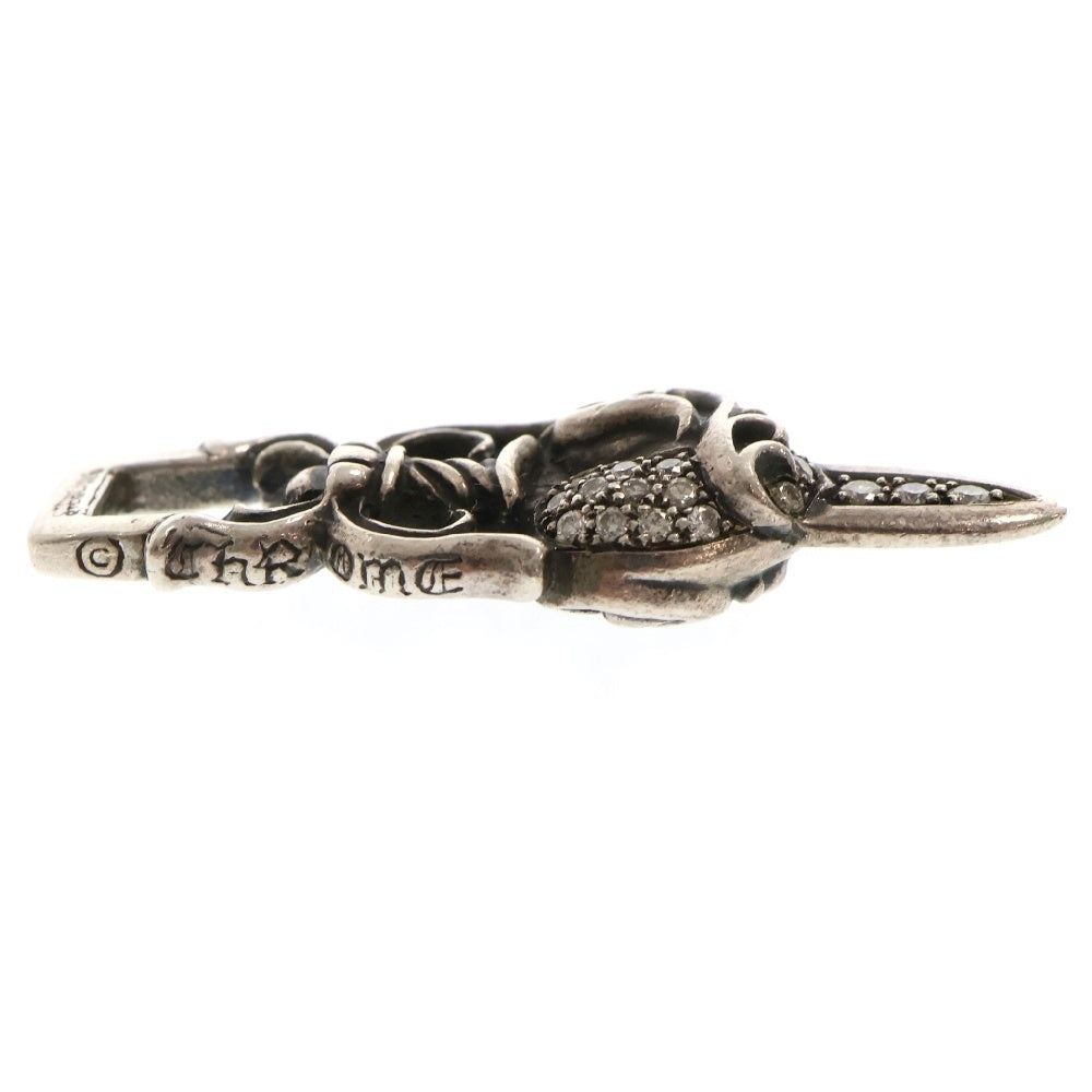 CHROME HEARTS(クロムハーツ) DAGGER HEART P DMND ダガーハート PAVEアフターダイヤ ペンダントトップ シルバー