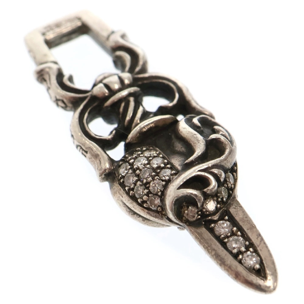 CHROME HEARTS(クロムハーツ) DAGGER HEART P DMND ダガーハート PAVEアフターダイヤ ペンダントトップ シルバー