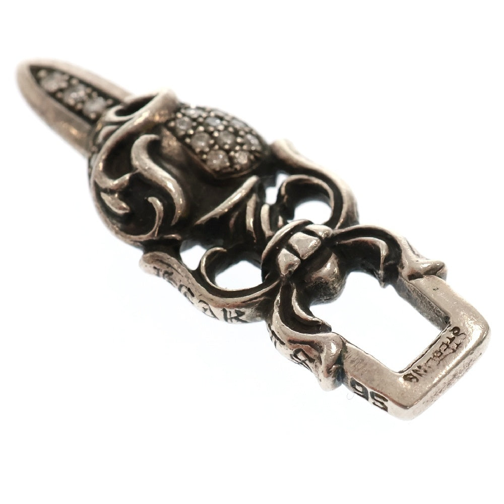 CHROME HEARTS(クロムハーツ) DAGGER HEART P DMND ダガーハート PAVEアフターダイヤ ペンダントトップ シルバー