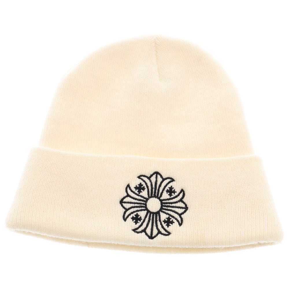 CHROME HEARTS(クロムハーツ) WOOL WATCH CAP ウールワッチキャップ CHプラス刺繍 アクリルビーニー ニットキャップ 帽子 ホワイト