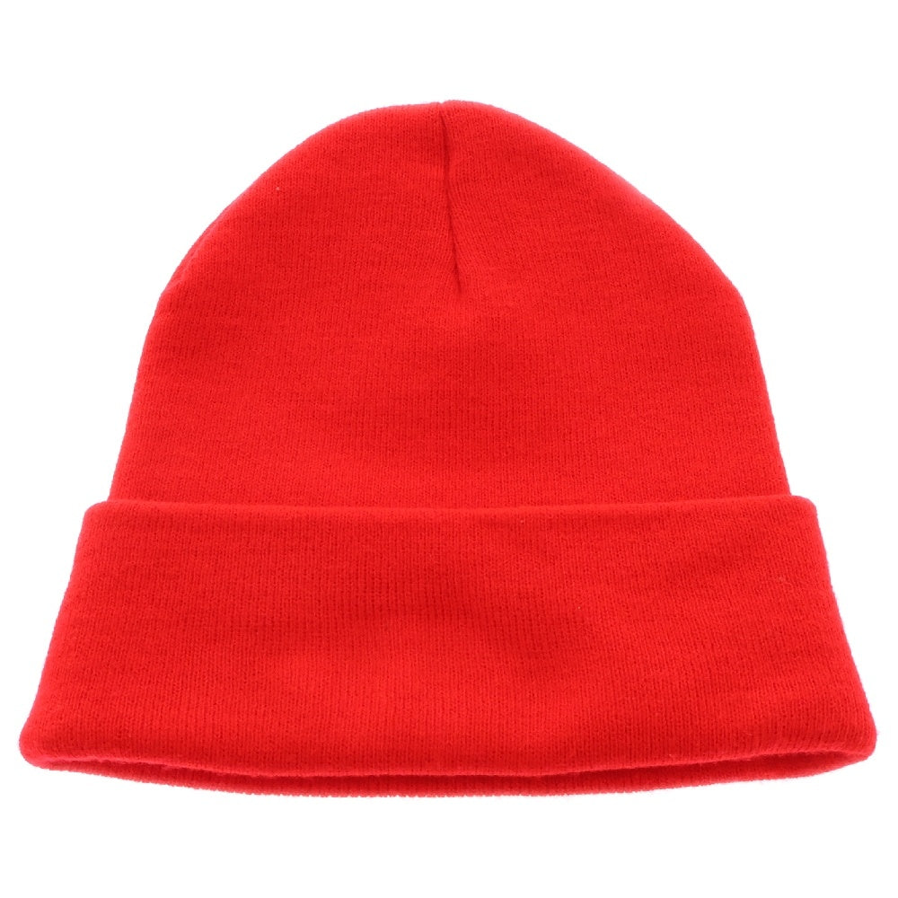 CHROME HEARTS(クロムハーツ) WOOL WATCH CAP ウールワッチキャップ ロゴ刺繍 アクリルビーニー ニットキャップ 帽子 レッド