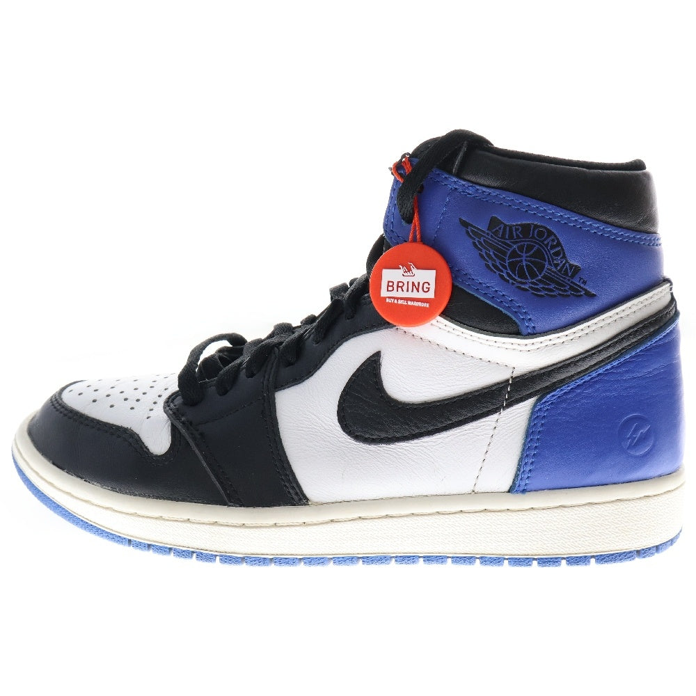 NIKE(ナイキ) ×fragment design RETRO HIGH OG 716371-040 フラグメントデザイン エアジョーダン1 レトロ ハイカットスニーカー ブラック/ブルー US9/27.0cm