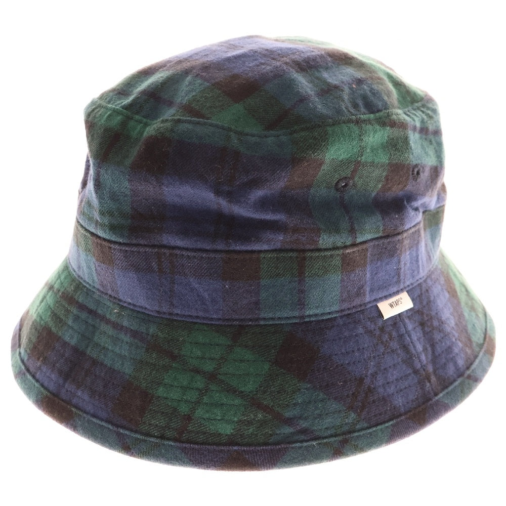 WTAPS(ダブルタップス) 22SS BUCKET HAT 221HCDT-HT15 チェック バケットハット 帽子 ネイビー/グリーン