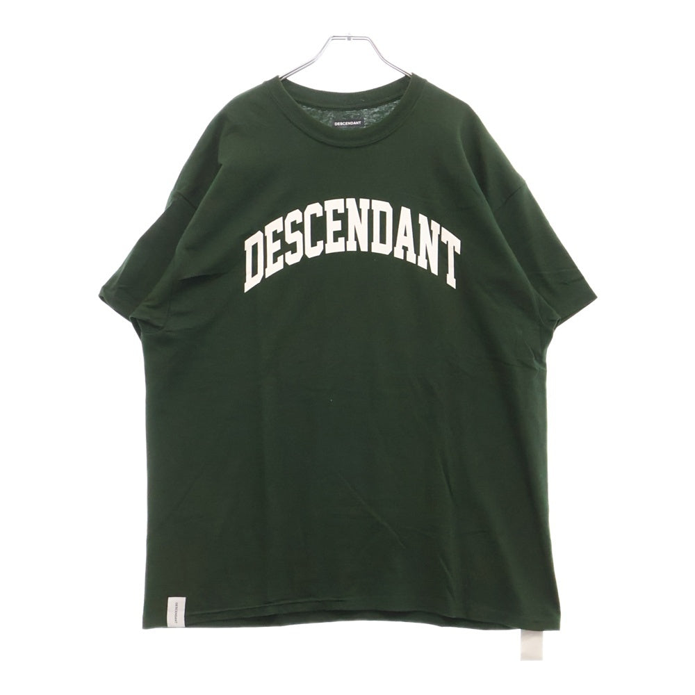 DESCENDANT(ディセンダント) ロゴ プリント クルーネック 半袖Tシャツ カットソー カーキ