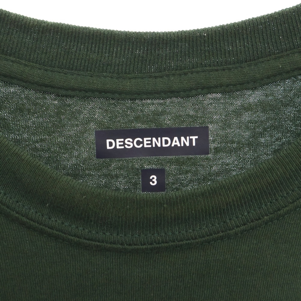 DESCENDANT(ディセンダント) ロゴ プリント クルーネック 半袖Tシャツ カットソー カーキ